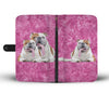 Bulldog On Pink Print Wallet Case