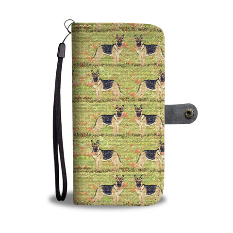 German Shepherd Dog Patterns Print Wallet Case