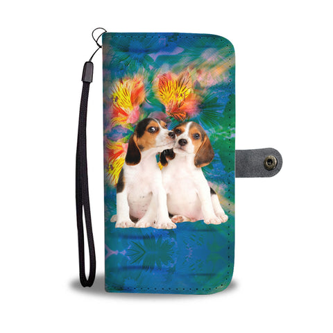 Cute Beagle Dog Print Wallet Case