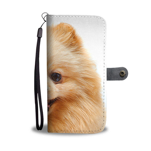 Cute Pomeranian Dog Print Wallet Case