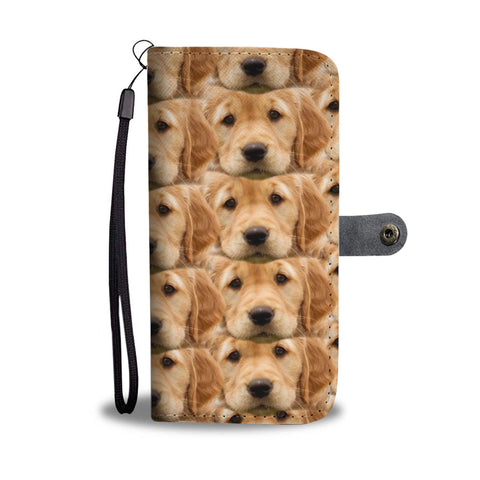 Golden Retriever In Lots Print Wallet Case