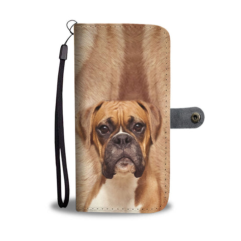 Boxer Dog Print Wallet Case