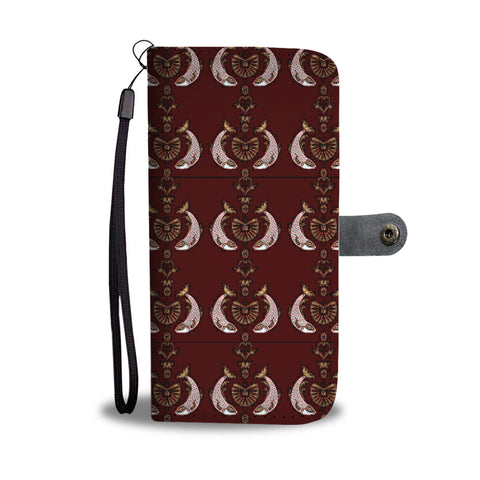 Fish Patterns on red Print Wallet Case