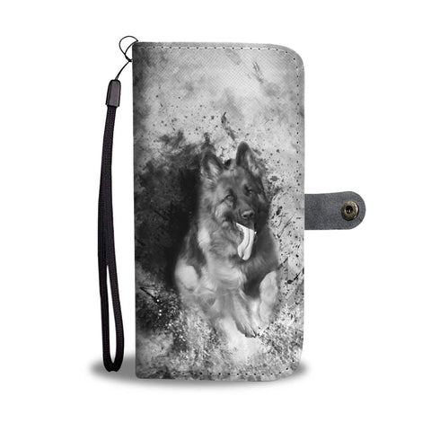 German Shepherd Black & White Wallet Case