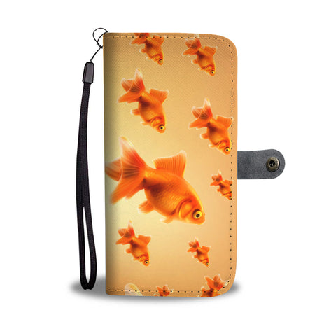 Golden Fish Patterns Print Wallet Case