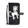 Unicorn On Black Print Wallet Case