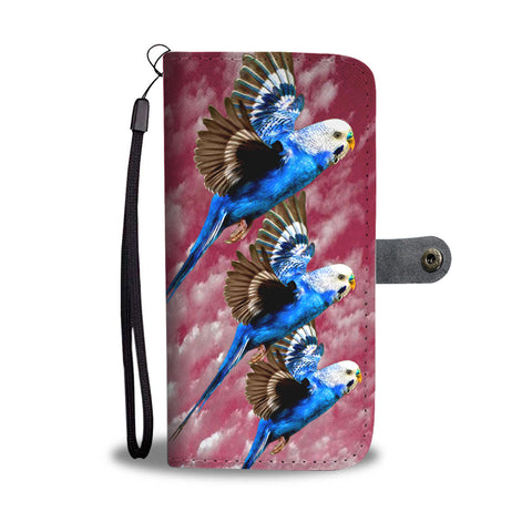 Budgerigar (Blue Budgie) Bird Print Wallet Case