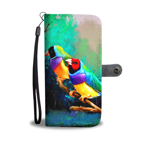 Gouldian Finch Bird Print Wallet Case