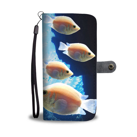 Lovely Kissing Gourami Print Wallet Case