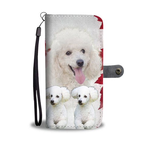 Poodle With White Print Wallet Case