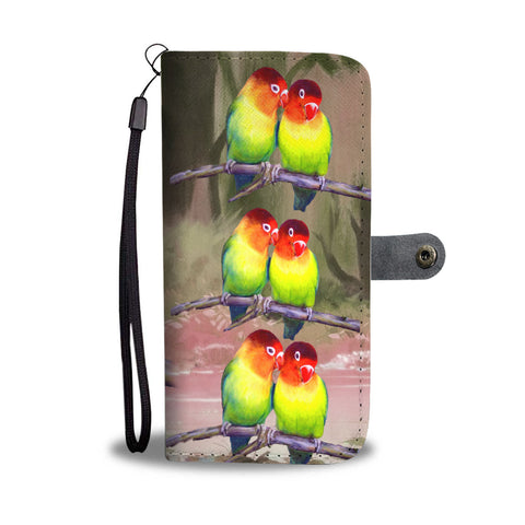 Cute LoveBird Print Wallet Case