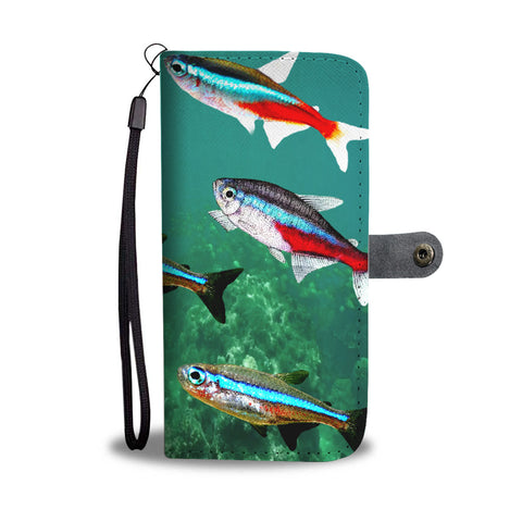 Amazing Neon Tetra Fish Print Wallet Case