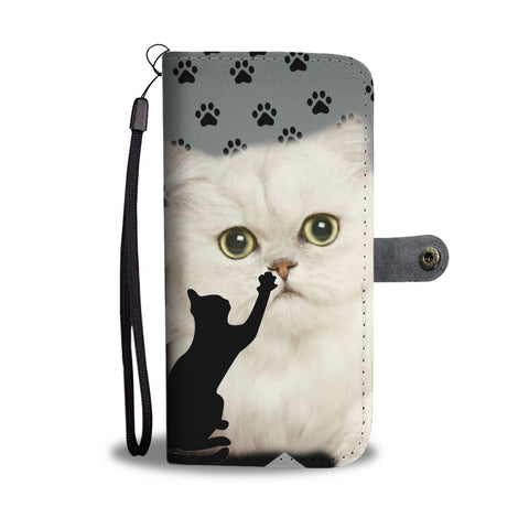 Persian Cat With Paws Print Wallet Case