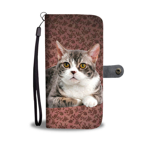 Lovely American Wirehair Cat Print Wallet Case