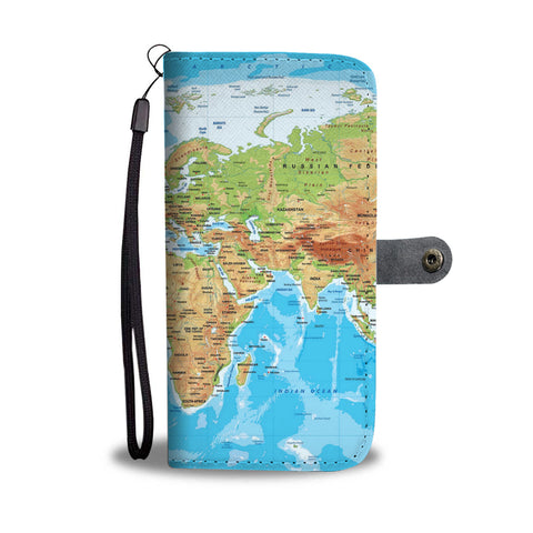 World Map Wallet Case