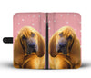 Lovely Bloodhound Dog Print Wallet Case