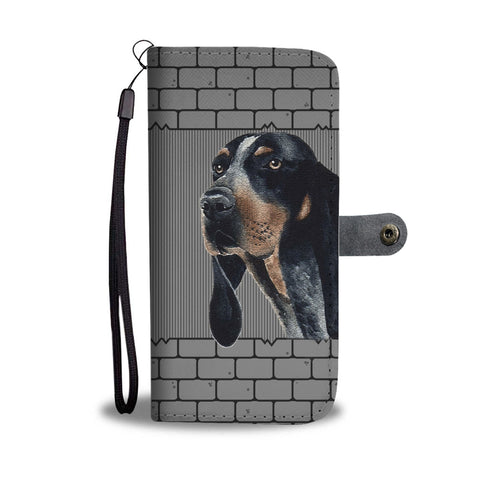 Cute Bluetick Coonhound Dog Printed on wall Wallet Case