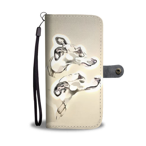 Hand Crafted Whippet dog Print Wallet Case