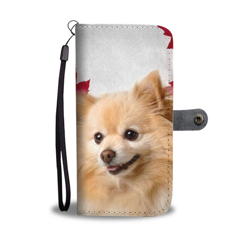 Cute Pomeranian Print Wallet Case