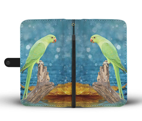 Rose Ringed Parakeet Print Wallet Case