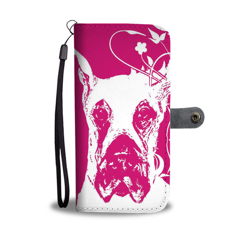 White Great Dane Print Wallet Case