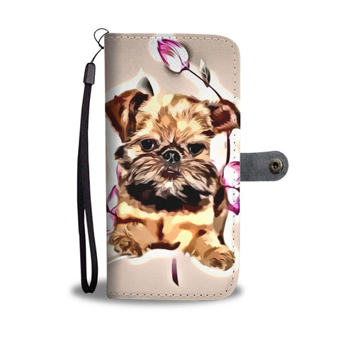 Cute Brussels Griffon Puppy Print Wallet Case