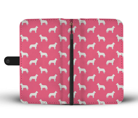 Australian Cattle Dog Pattern Print Pink Wallet Case