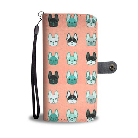 French Bulldog Different Faces Print Wallet Case