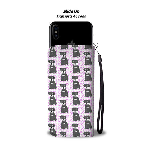 Miniature Schnauzer Dog Pattern Print Wallet Case