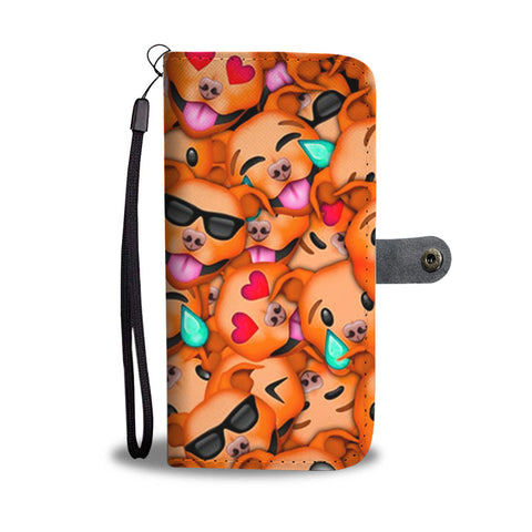 Pitbull Dog Smiley Print Wallet Case