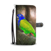Blue Headed Parrot Print Wallet Case