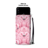 Pink Flamingo Print Wallet Case