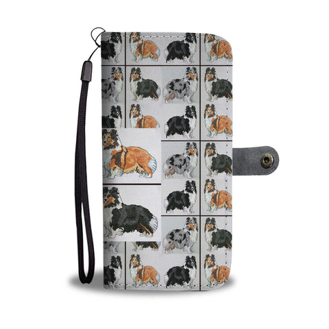 Shetland Sheepdog Pattern 2 Print Wallet Case