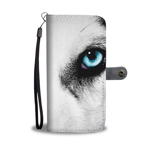 Amazing Siberian Husky Eye Print Wallet Case