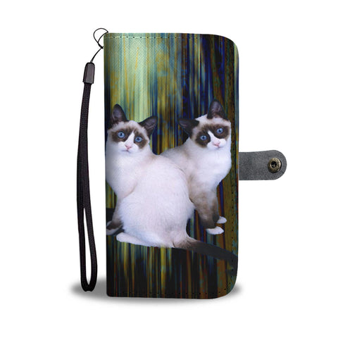 Lovely Snowshoe Cat Print Wallet Case