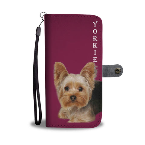 Yorkshire Terrier (Yorkie) On Pink Print Wallet Case