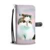 White Exotic Shorthair Cat With Love Rose Print Wallet Case