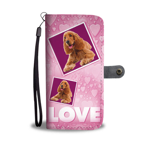 Cocker Spaniel Dog with Love Print Wallet Case