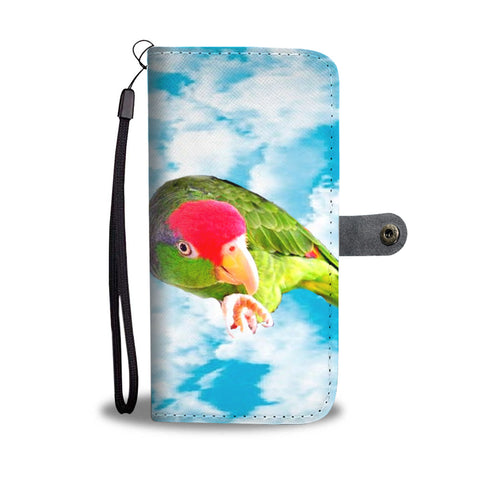 Amazon Red Headed Parrot Print Wallet Case