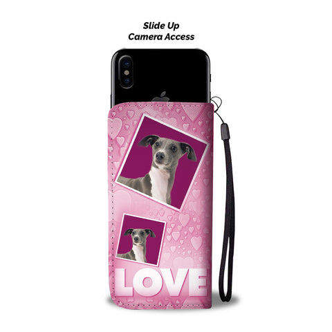 Italian Greyhound Dog with Love Print Wallet Case