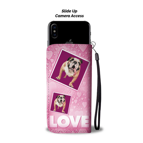 Bulldog with Love Print Wallet Case