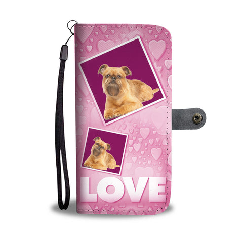 Brussels Griffon Dog with Love Print Wallet Case