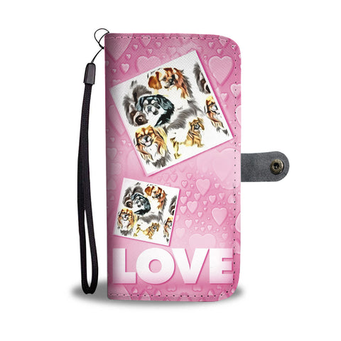 Tibetan Spaniel with Love Print Wallet Case