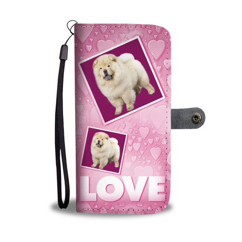Chow Chow Dog with Love Print Wallet Case