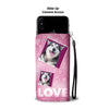 Siberian Husky Dog with Love Print Wallet Case