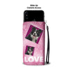Border Collie Dog with Love Print Wallet Case