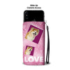 Akita Dog with Love Print Wallet Case