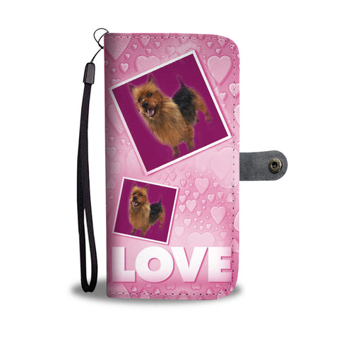 Australian Terrier Dog with Love Print Wallet Case