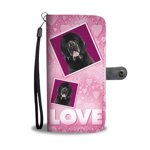 Newfoundland Dog with Love Print Wallet Case