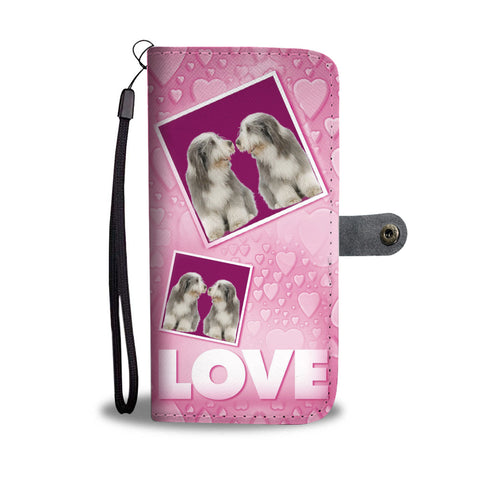 Old English Sheepdog with Love Print Wallet Case